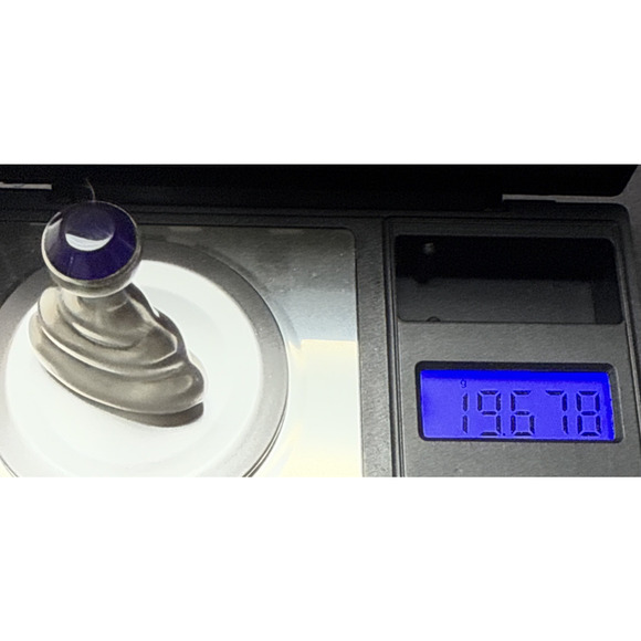 Taxco Sterling Silver TH-112 Mini Perfume Bottle Modern Blue Cabochon As Is - Picture 2 of 15